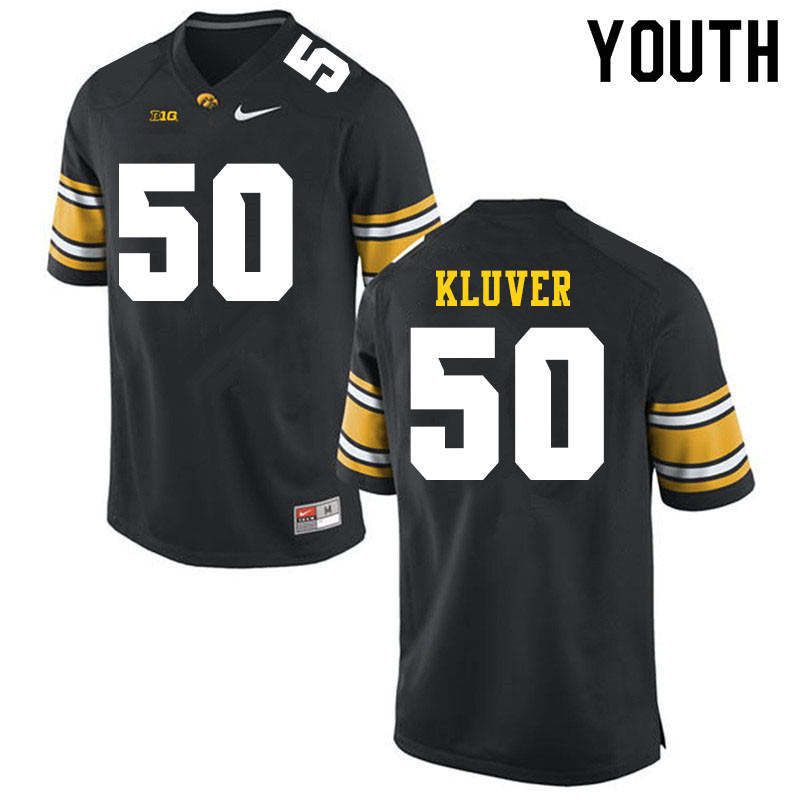 Youth #50 Zach Kluver Iowa Hawkeyes College Football Jerseys Sale-Black